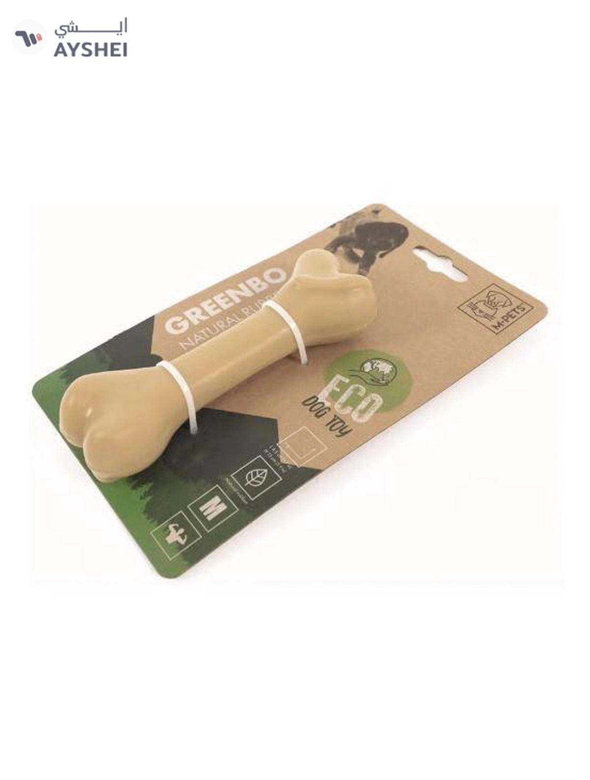 M-PETS Greenbo Natural Rubber Bone Dog Toy M-1-portrait