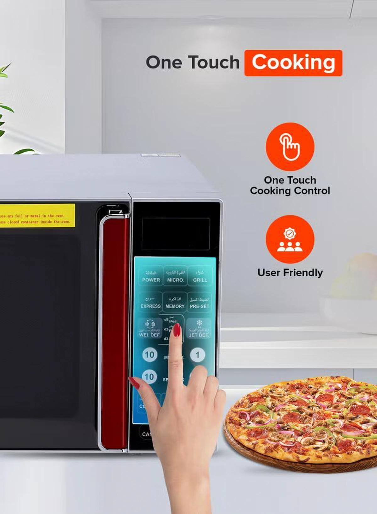 Geepas Digital Microwave Oven - Microwave Oven with Multiple Cooking Menus |Reheating & Defrost Function |Child Lock |Digital Controls 27 L 1400 W GMO1876 Silver-3-3