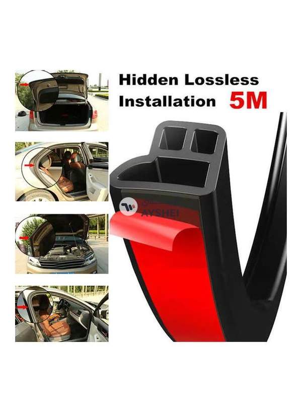Generic 5M D-Shape Car Door Window Trim Edge Hollow Seal Strip Rubber Weatherstrip
