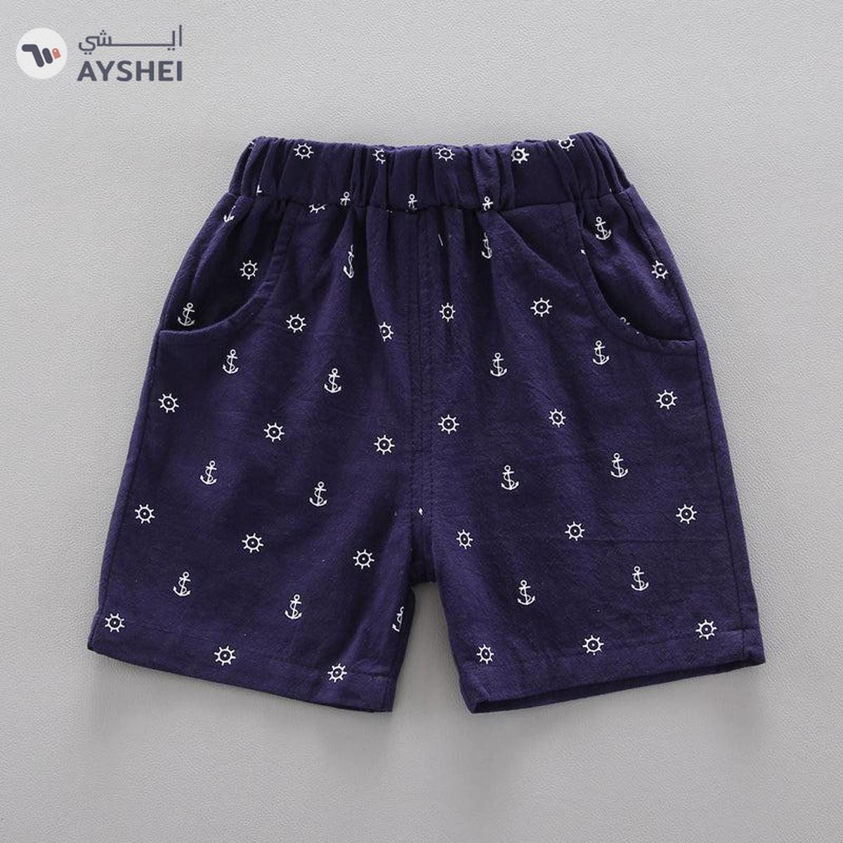 Babyqlo Cute Bear Printed T-shirt with short set for boys - Sky-1-1