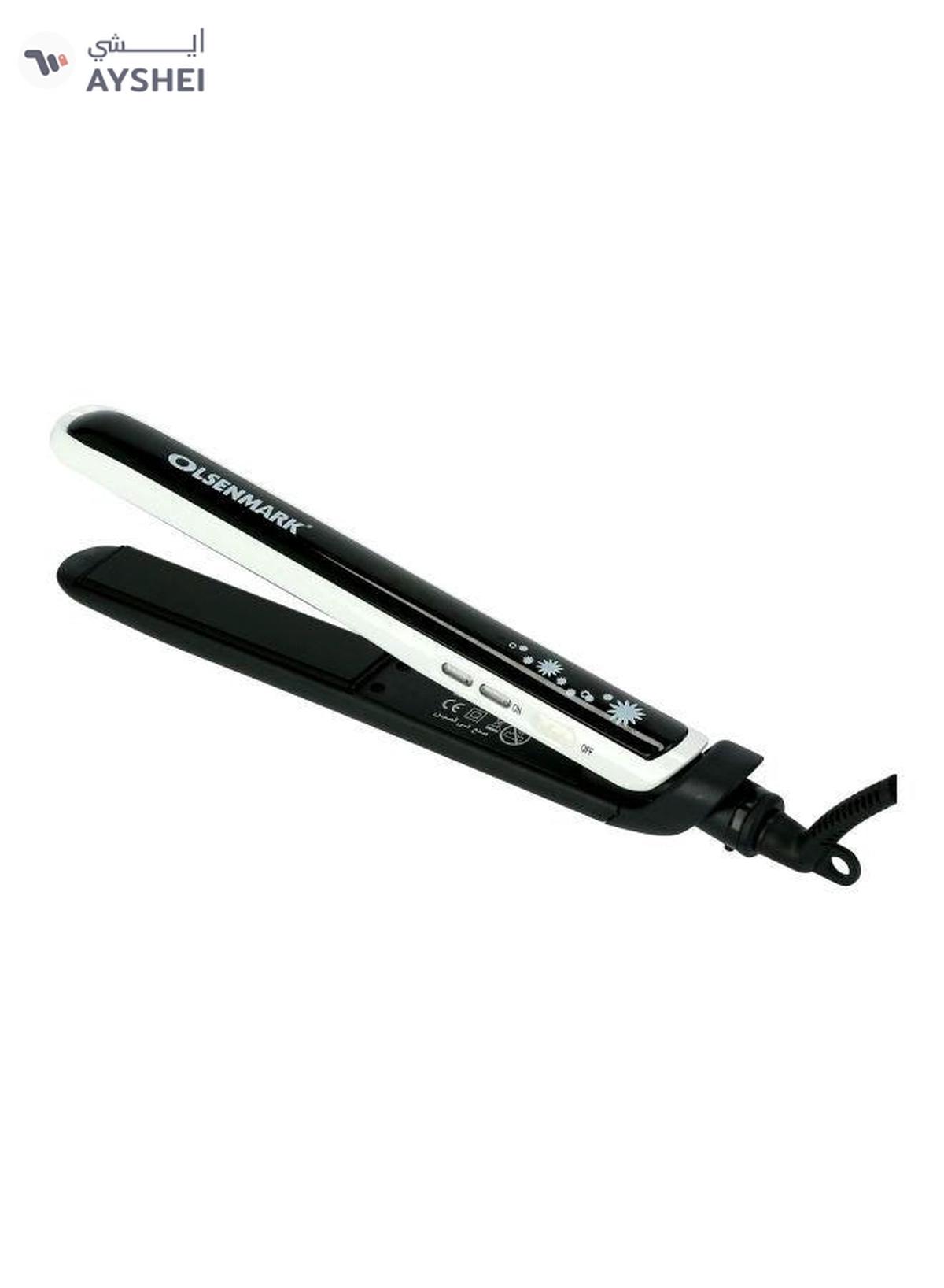 Olsenmark Hair Straightener With Ceramic Coated Plate Black/White-3-3