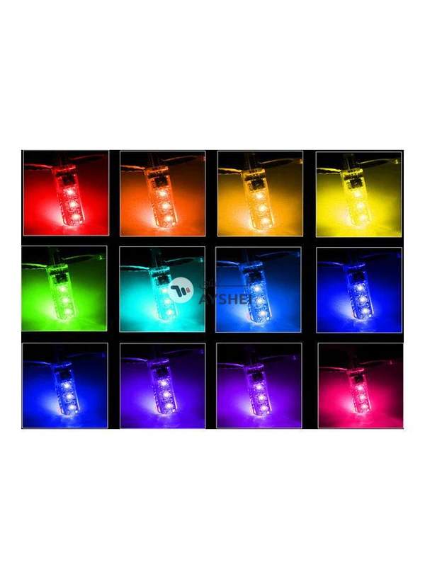 Generic Car RGB LED 12V T10 LED RGB 5050 SMD Signal Lamp Reading Wedge Light Car Interior Decorative Lights