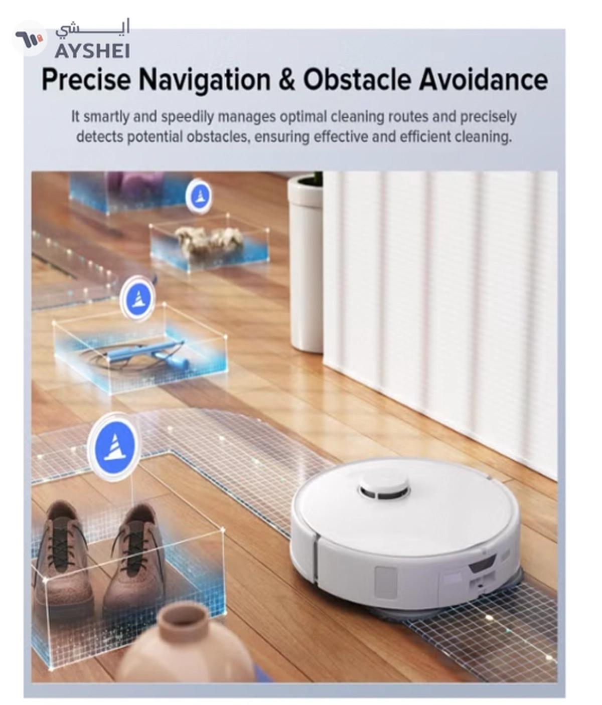 Roborock Qrevo C Pro Robot Vacuum and Mop, 18,500Pa Suction, Dual Zero-Tangling, FlexiArm Side Brush, Hot Water Mop Washing & Warm Air Drying, Self-Emptying&Refilling, Smart Obstacle Avoidance White-1-1
