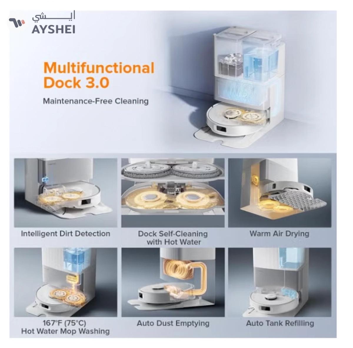 Roborock Qrevo C Pro Robot Vacuum and Mop, 18,500Pa Suction, Dual Zero-Tangling, FlexiArm Side Brush, Hot Water Mop Washing & Warm Air Drying, Self-Emptying&Refilling, Smart Obstacle Avoidance White-7-7