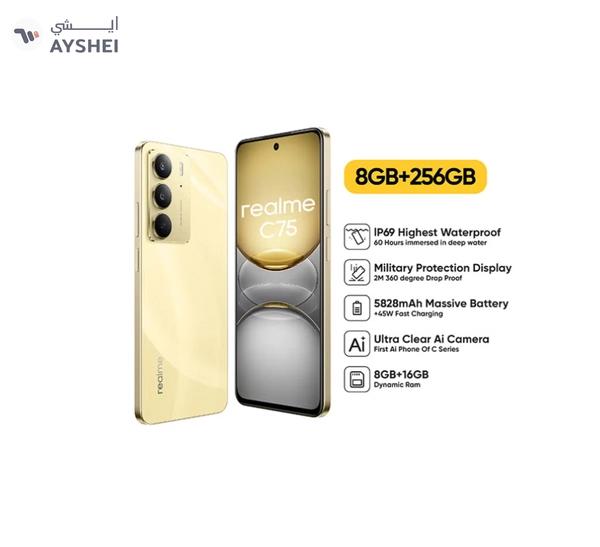 Realme C75 Dual SIM Lightning Gold 8GB 256GB 4G - Middle East Version