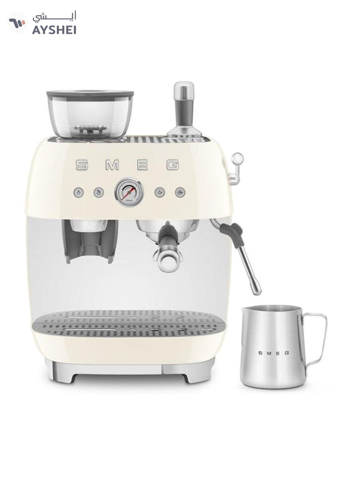 smeg ‘50’s Style’ Coffee Machine with Built in Grinder 1350-1650 Watt 0.01 L 1650 W Cream-1-1