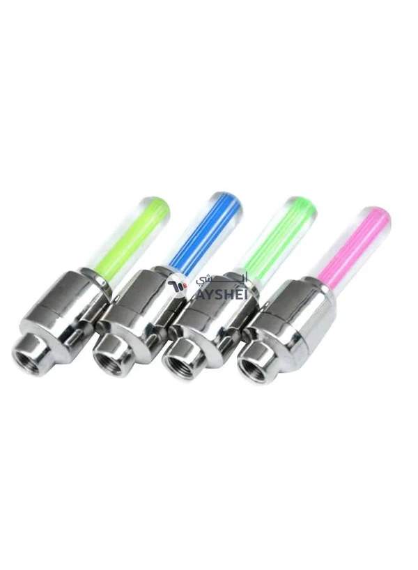 Generic 4-Pieceled Flash Light Neon Lamp Night Bike Car Tire Tyre Wheel Valve Caps