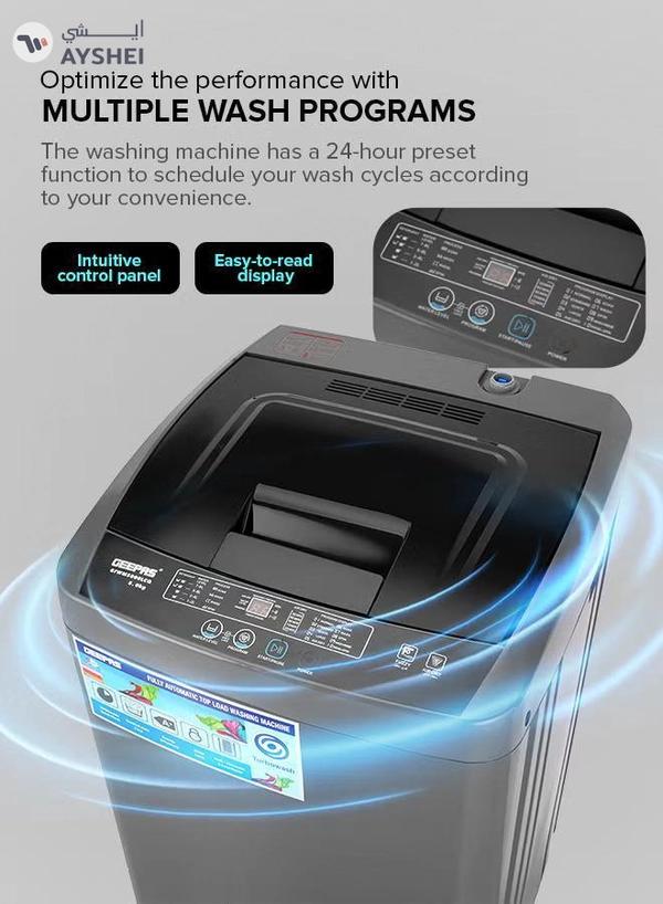 GEEPAS 5 KG Fully Automatic Top Load Washing Machine| Auto-Imbalance, Gentle Fabric Care