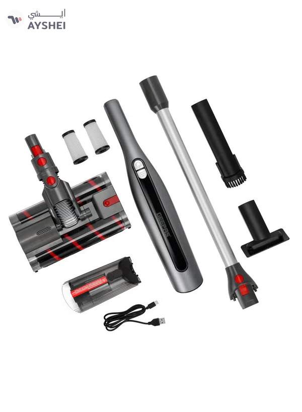 GEEPAS Cordless 2-in-1 Stick and Handheld Vacuum Cleaner | HEPA Filtration System, Perfect for Home, Office, Apartments/ Wireless Lightweight Design, Brushless Motor, for Cleaning Floors, Carpets, Upholstery, etc.| 2 Years Warranty, 120 W GVC19062UK black
