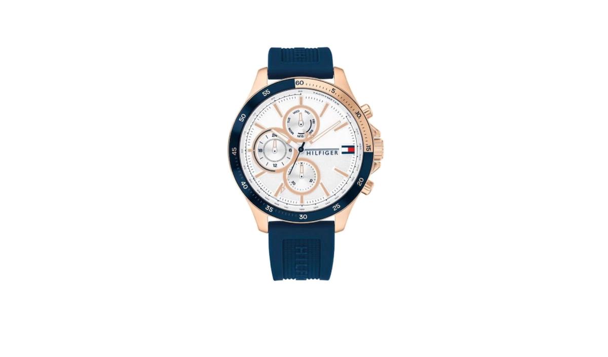 TOMMY HILFIGER Men's Rubber Chronograph Watch 1791778-0-landscape