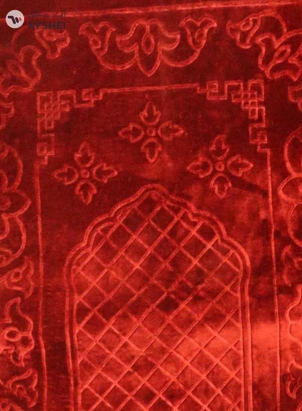 Yuwell Embossed Prayer Mat Anti-Slip Velvet Top Islamic Prayer Mat Sajadah Prayer Rug Salah Mat For Men And Women Eid Gift And Ramadan Gift 70X110CM Red