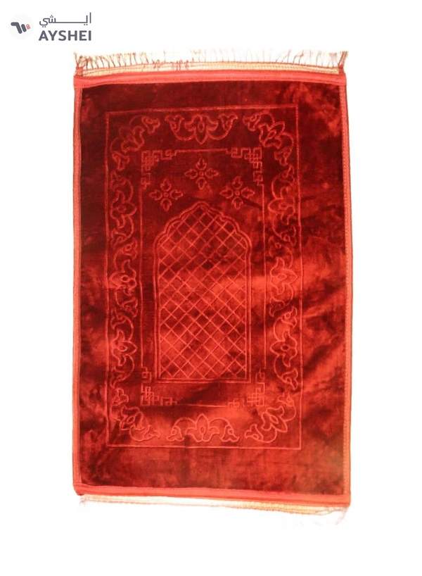 Yuwell Embossed Prayer Mat Anti-Slip Velvet Top Islamic Prayer Mat Sajadah Prayer Rug Salah Mat For Men And Women Eid Gift And Ramadan Gift 70X110CM Red