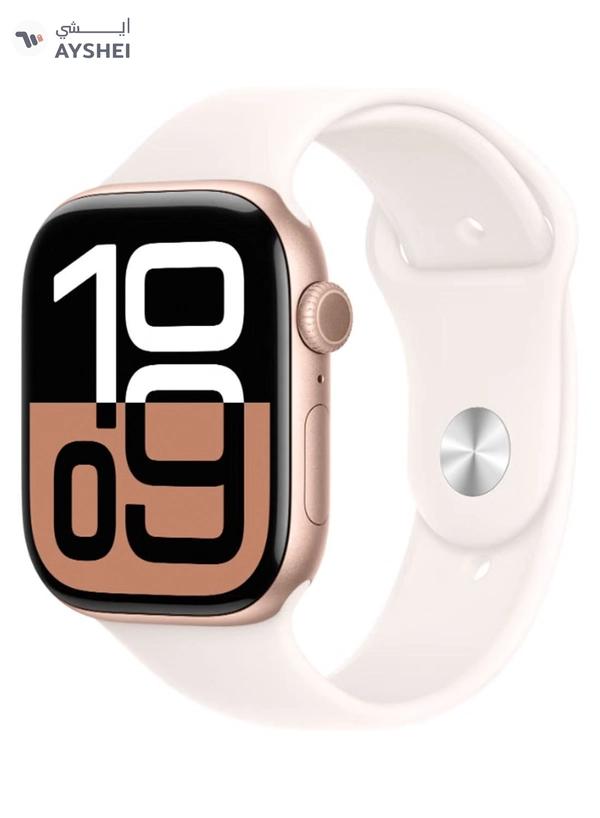 Apple Watch Series 10 GPS + Cellular 46mm Rose Gold Aluminium Case With Light Blush Sport Band