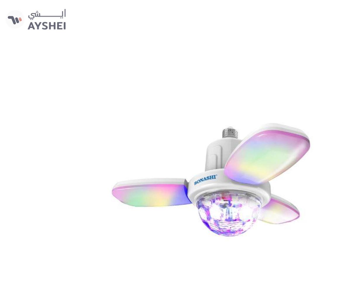 Sonashi Disco LED Lamp with Bluetooth Speaker with 2.5W | 3 Leaf Bright Light with Foldable feature-0-0