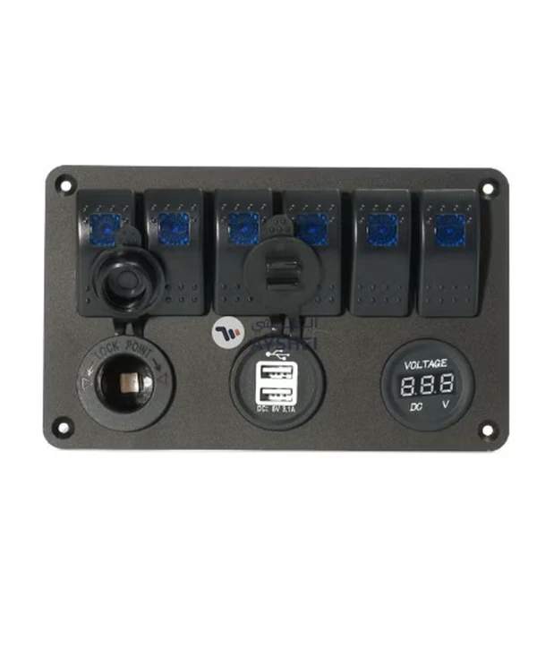 Generic Dual USB 6 Gang LED Rocker