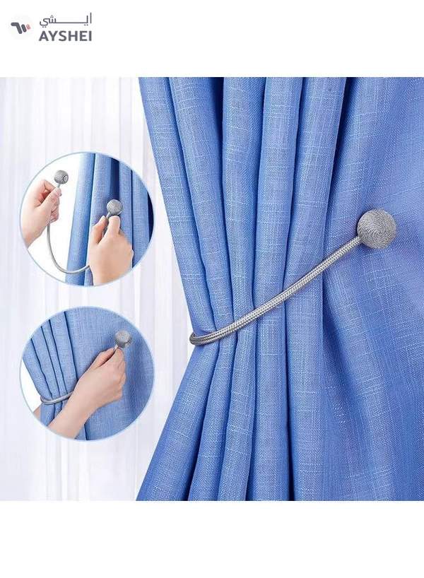 AIWANTO 2-Pieces Curtain Tiebacks Magnetic Holders Silver