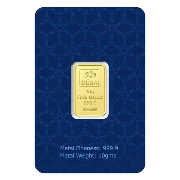 Dubai Gold 10 Grams Pure 999.9 Fine Gold Bar