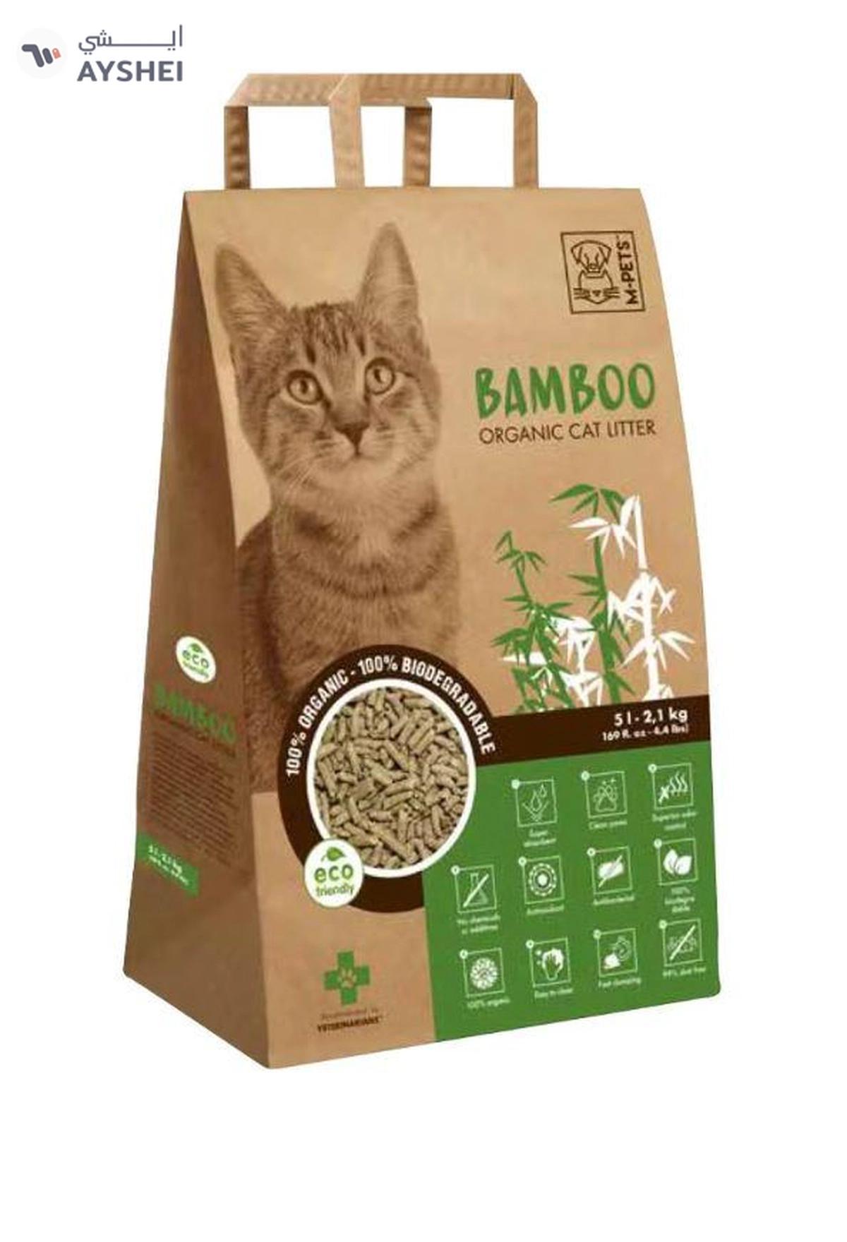 M-PETS Bamboo Organic & Biodegradable Cat Litter 5L-0-0