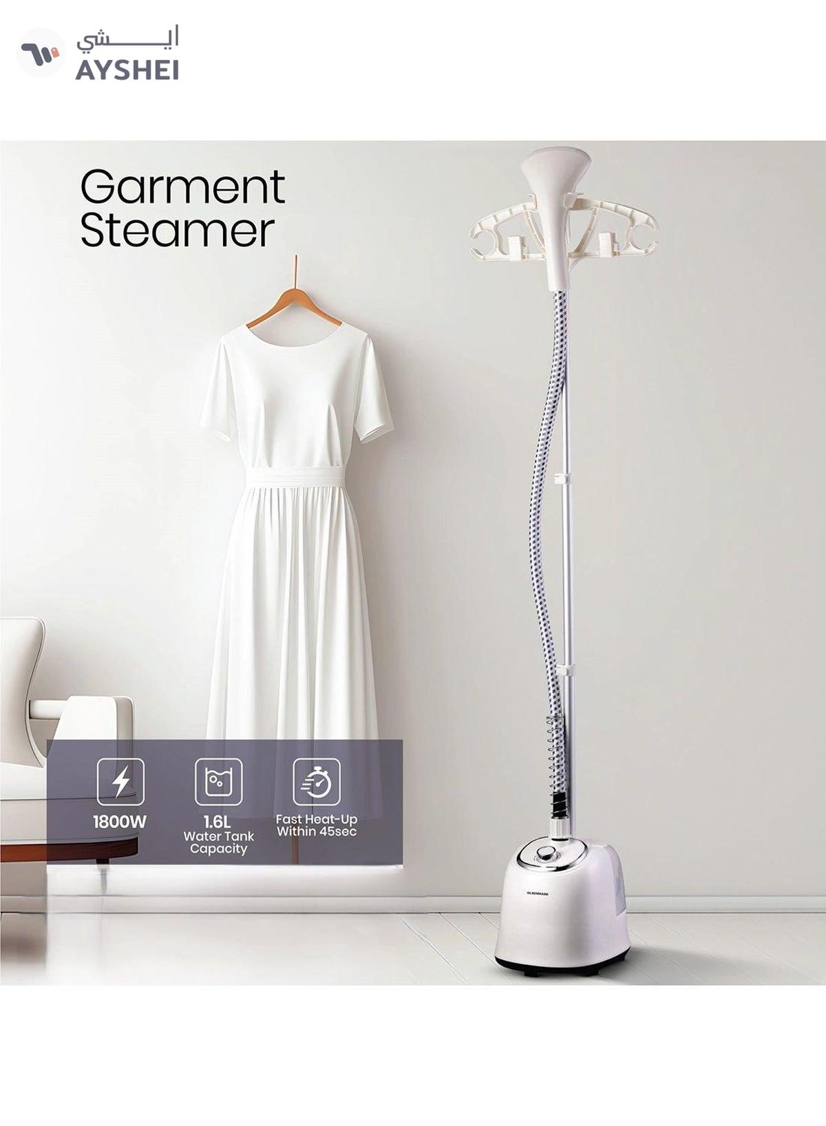 Olsenmark Garment Steamer, 1.6 liter Water Tank Capacity, Suitable for All Kinds of Fabric-0-portrait