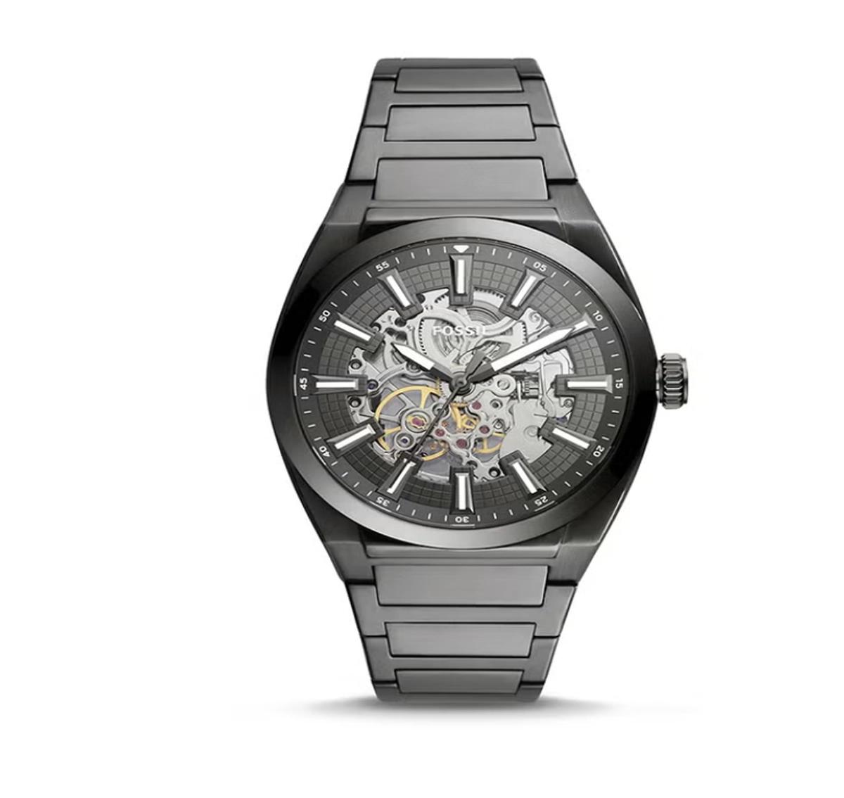 Fossil Men's Everett Round Shape Stainless Steel Automatic Wrist Watch ME3206 - 42 mm - Grey-0-landscape