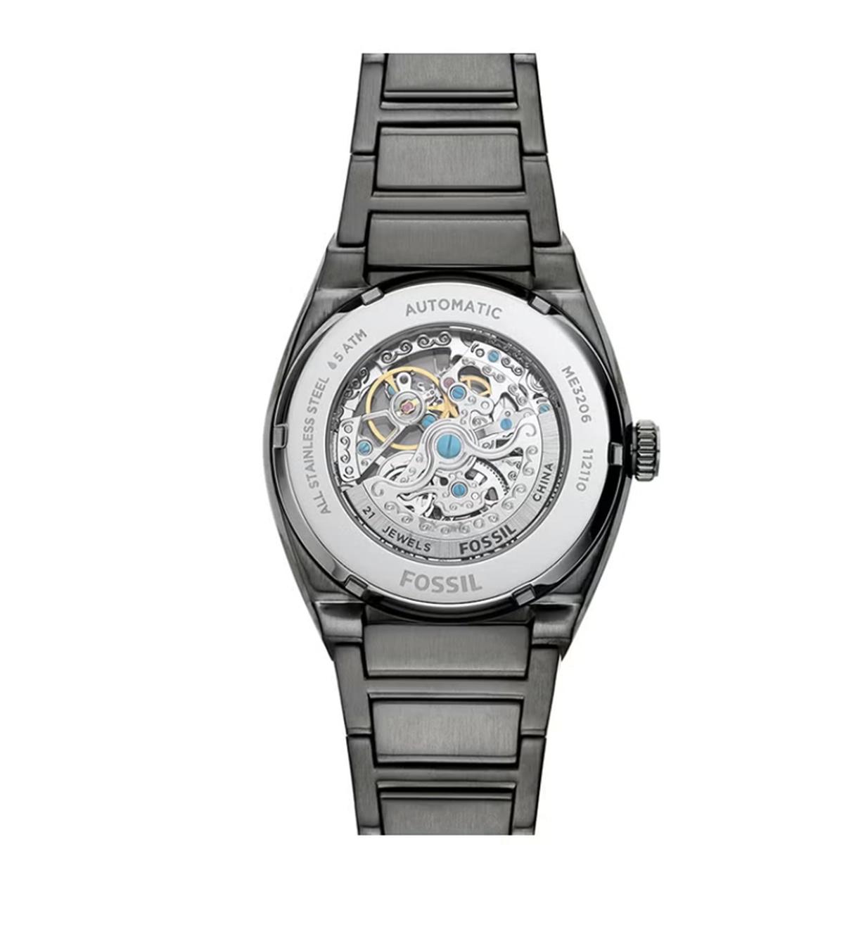 Fossil Men's Everett Round Shape Stainless Steel Automatic Wrist Watch ME3206 - 42 mm - Grey-3-3