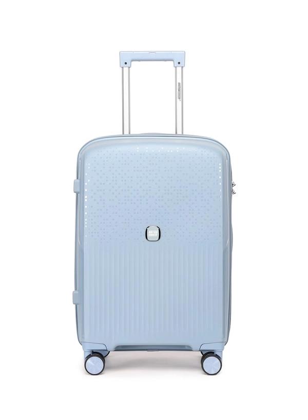 British Tourister 3 Piece Polyproplene Hard Side Spiner Luggage Trolley Set 20/24/28 Inch - Grey Blue