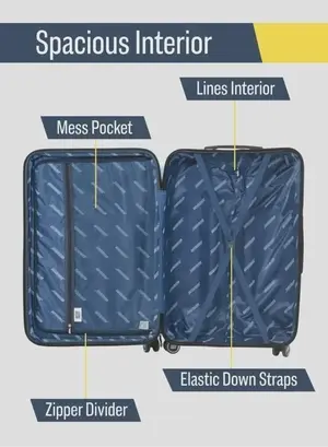 British Tourister British Tourister 3-Piece ABS Hard Shell Luggage Set (20/24/28 Inch) with Expandable Layer – Lightweight Suitcases with Spinner Wheels, Aluminium Trolley – Travel Trolley Bag Set