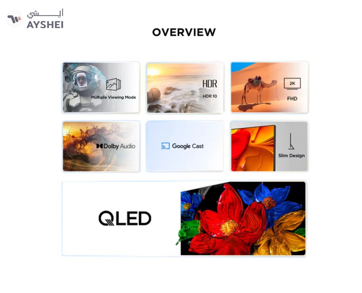 TCL 43 Inch Smart TV QLED HDR 10 Google TV, Dolby Audio, Game Mode, Multiple Eye Care with Slim Design, 60Hz, (2025 Model), 43S5K Black-1-1