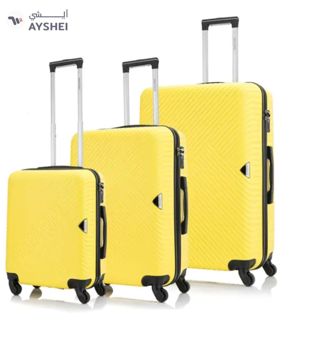Para John Parajohn Pjtr3174 3 Pcs (20",24",28") 4 Wheels Trolley Luggage Set, Yellow-0-portrait