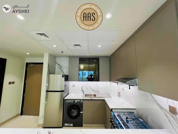 new 1bhk / apartment with kitchen appliances and Specious balcny in Arjan / ready to move / 80k AED