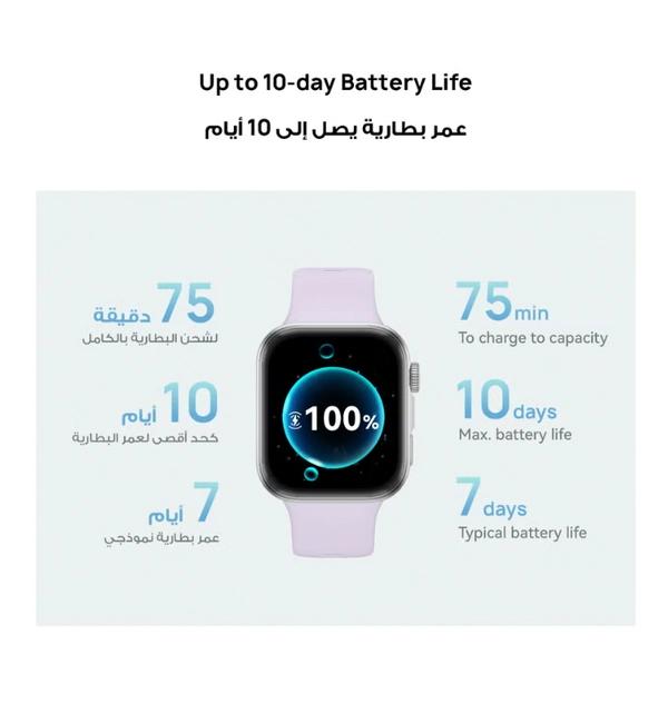 HUAWEI Watch FIT4 Smart Watch, 1.82” Display, 100+ Sports modes, Fitness and Sleep Tracker, Heart Rate Monitor, Emotional Wellbeing Assistant, up to 10-Day Battery Life, iOS & Android White