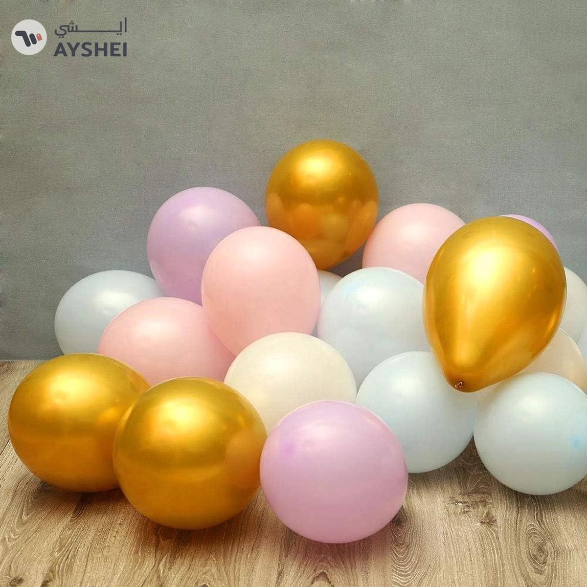 YATAI 50Pcs Balloons With Inflator Free, Assorted Colors Latex Giant Balloons-3-3