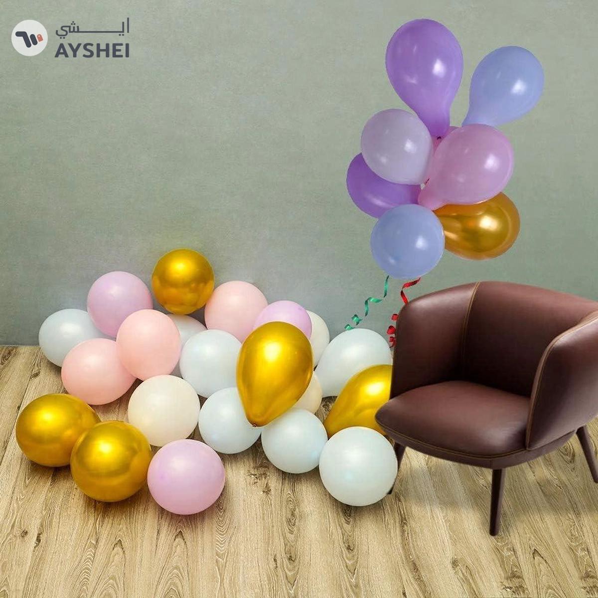 YATAI 50Pcs Balloons With Inflator Free, Assorted Colors Latex Giant Balloons-4-4