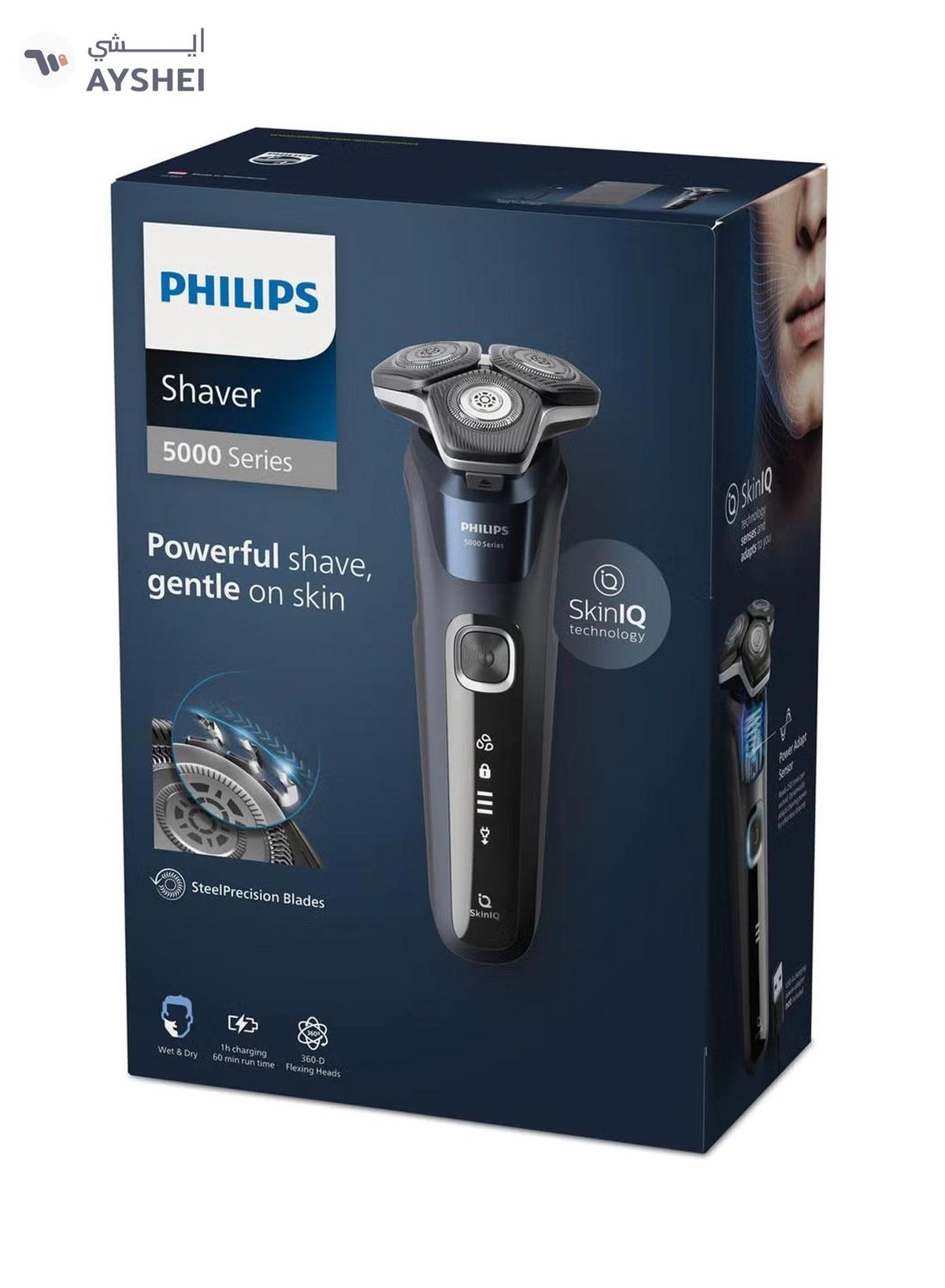 Philips 5000 Series Wet And Dry Electric Shaver With SkinIQ Technology Black-1-1