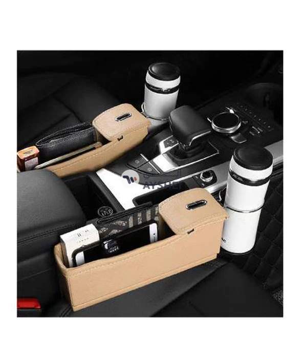 Deo King 2-Piece Multifunctional Seat Gap Storage Box Beige