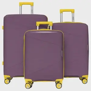 British Tourister 3 Piece Polypropylene Hard side Luggage Set with TSA Lock | Lightweight Spinner Suitcases with 360° Wheels | Durable Trolley Bags for Secure Travel (Small, Medium, Large) – Purple