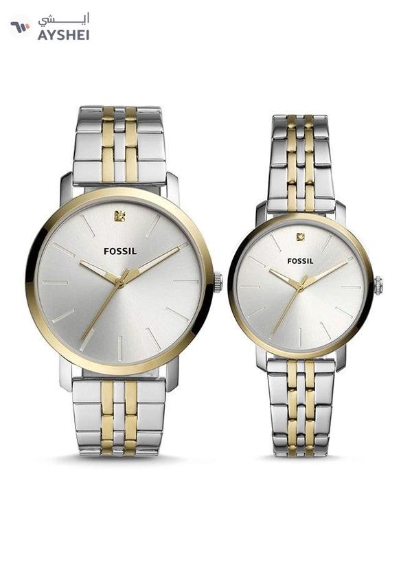 Fossil Stainless Steel Analog Couple Watch Set