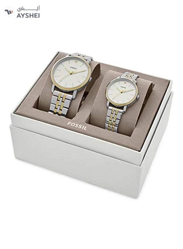 Fossil Stainless Steel Analog Couple Watch Set