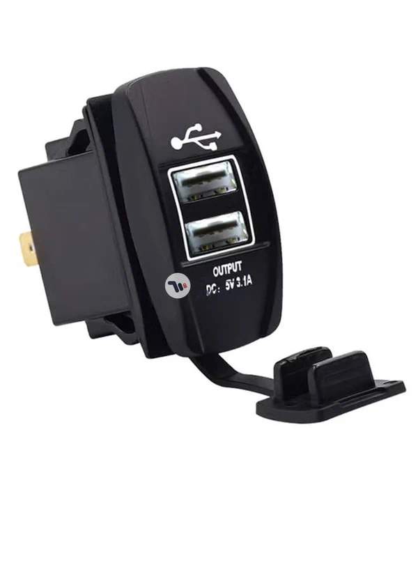 LESHP USB Car Charger Socket Black