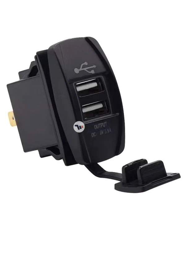 LESHP USB Car Charger Socket Black