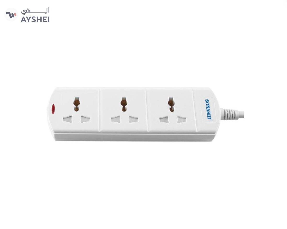 Sonashi 3Way Universal Extension Socket with 3M Length Copper AC Cord Featured with Indicator Light-0-landscape
