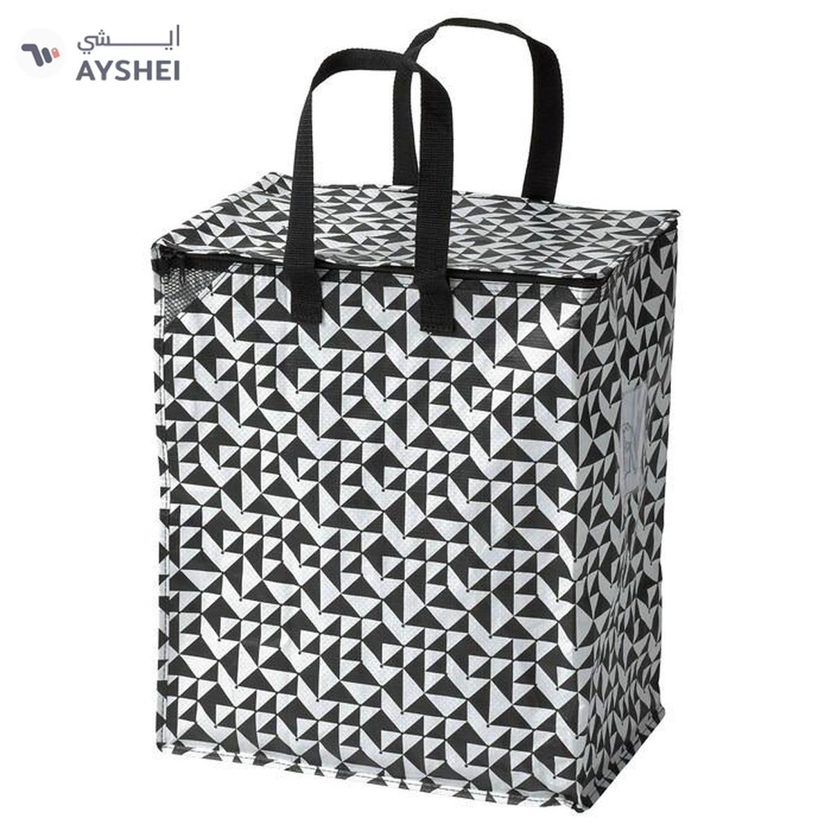 IKEA KNALLA Bag, Black/White, 40x25x47 cm, 47L-0-0