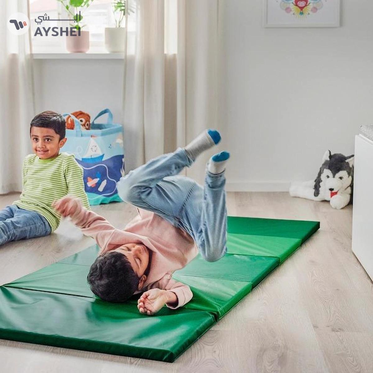 IKEA PLUFSIG Folding Gym Mat, Green, 78x185 cm-1-portrait