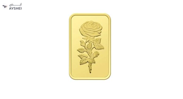 50g Pure 999.9 Fine Gold Bar 24KT Dubai with Flower Design - 50 Grams