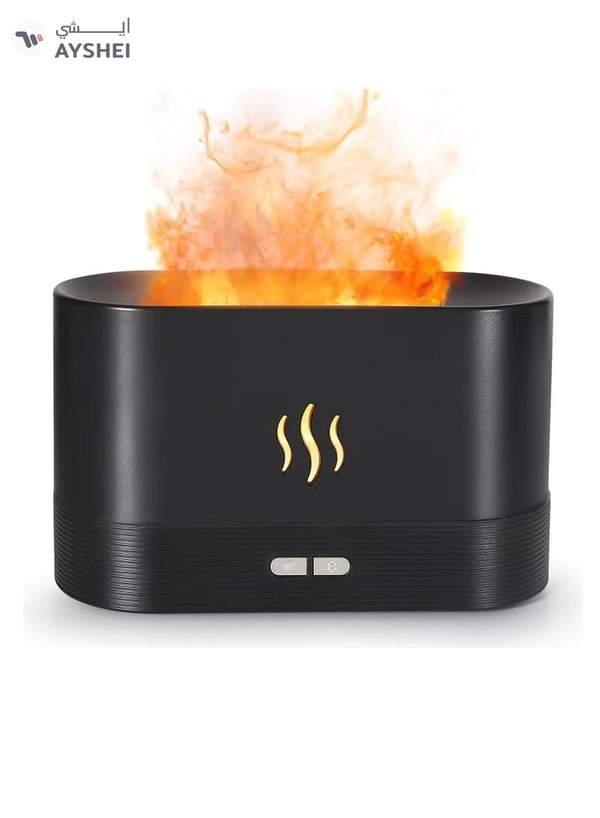 Yuwell Aroma Diffuser 180ML Aroma Flame Essential Oil Diffuser Silent Cool Mist Humidifier Air Humidifier For Home, Office, And Bedroom Black