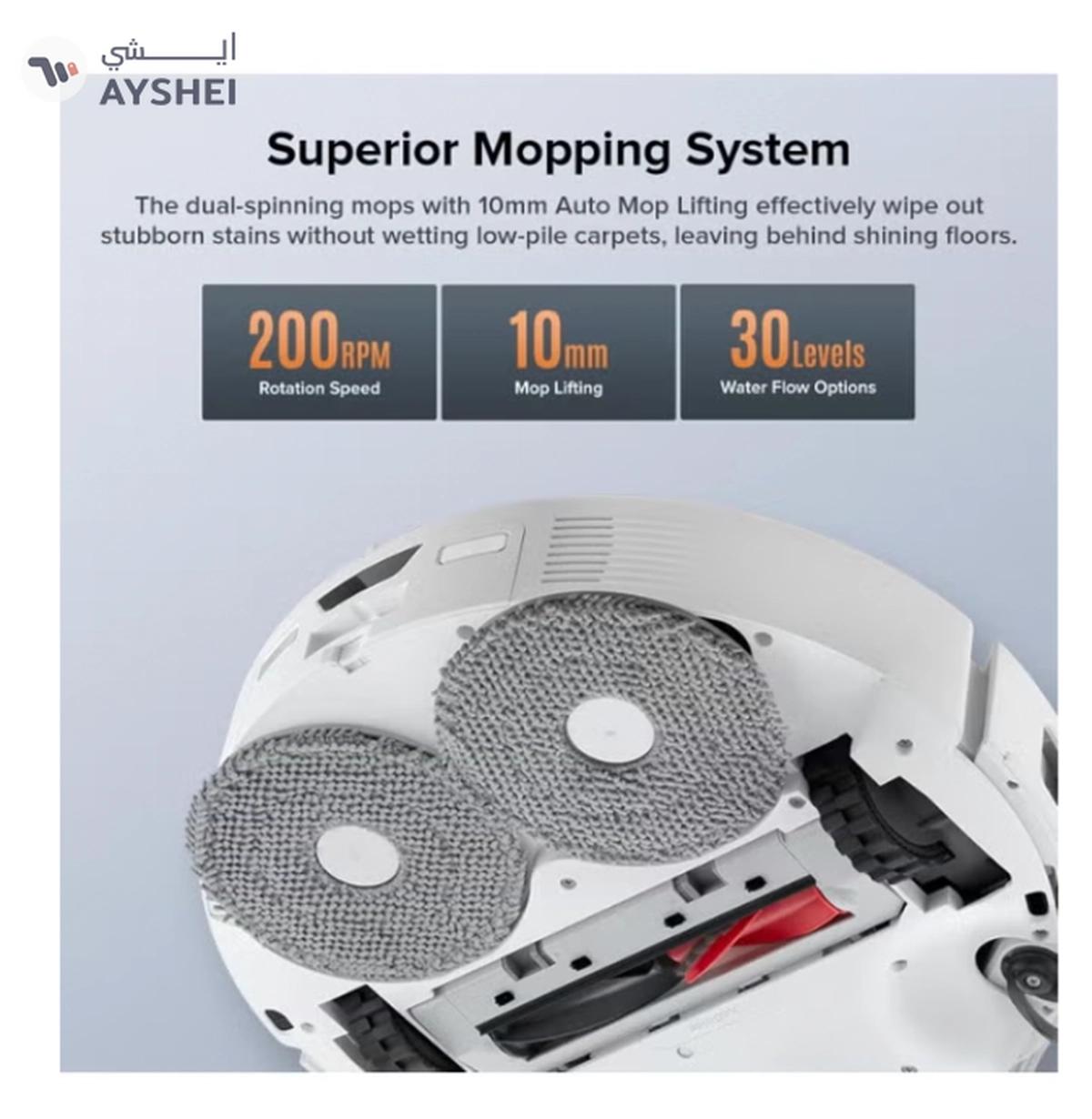 Roborock Qrevo C Pro Robot Vacuum and Mop, 18,500Pa Suction, Dual Zero-Tangling, FlexiArm Side Brush, Hot Water Mop Washing & Warm Air Drying, Self-Emptying&Refilling, Smart Obstacle Avoidance White-4-4