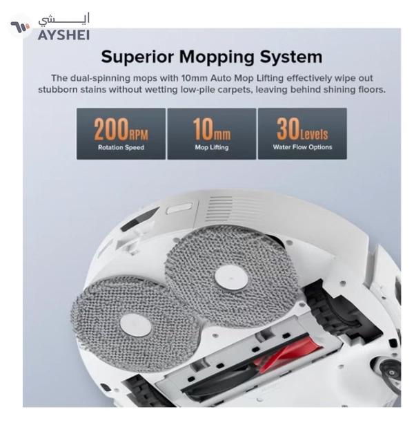 Roborock Qrevo C Pro Robot Vacuum and Mop, 18,500Pa Suction, Dual Zero-Tangling, FlexiArm Side Brush, Hot Water Mop Washing & Warm Air Drying, Self-Emptying&Refilling, Smart Obstacle Avoidance White