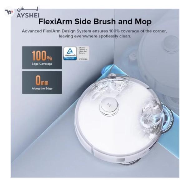 Roborock Qrevo C Pro Robot Vacuum and Mop, 18,500Pa Suction, Dual Zero-Tangling, FlexiArm Side Brush, Hot Water Mop Washing & Warm Air Drying, Self-Emptying&Refilling, Smart Obstacle Avoidance White