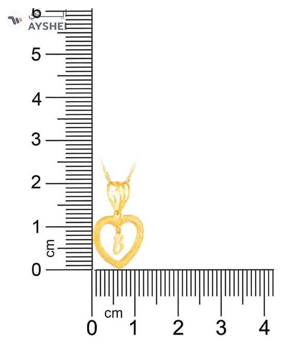 Beautifully Crafted 22K Gold Heart Necklace with 'B'