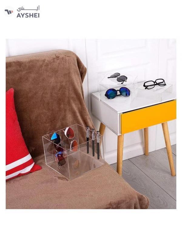 Eworld 2 Sets of 3 Clear Acrylic Nesting Cube Risers with Hollow Bases